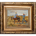 Van Gogh Peasant Couple Going to Work with Florentine Gold Frame P662888