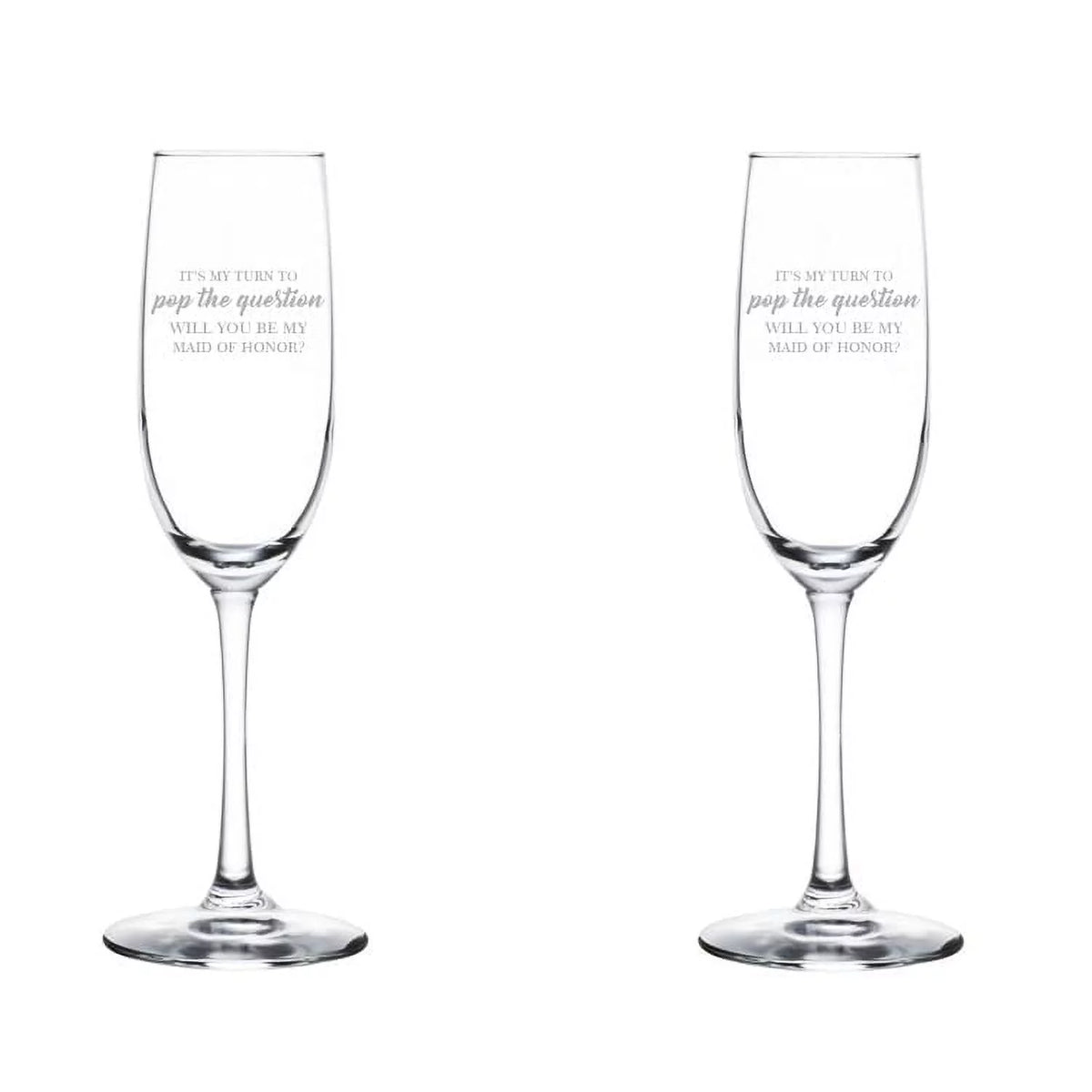 Set of 2 Glass Champagne Flutes 8 oz Stemmed L48720