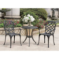 Black Table Set of 1 Table and 2 Chairs with Cabriole Legs E7203