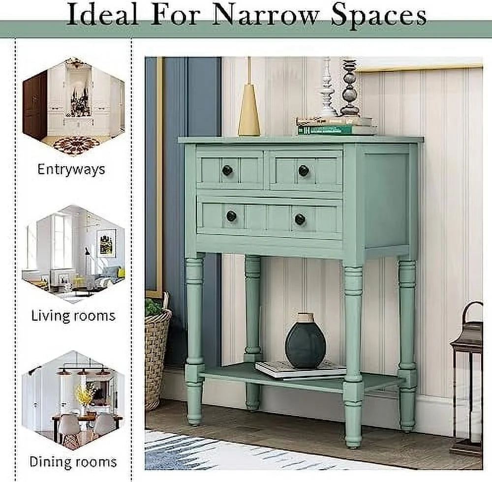 Narrow Console Table with Drawers and Bottom I999