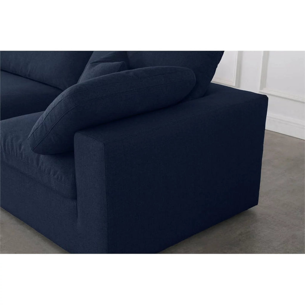 Navy Linen Fabric Modular Sectional S1043