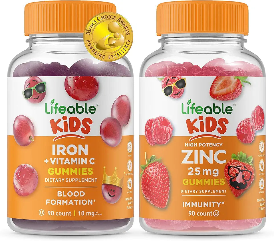 Iron & Vitamin C Kids + Zinc 25mg Gummies Bundle W24548