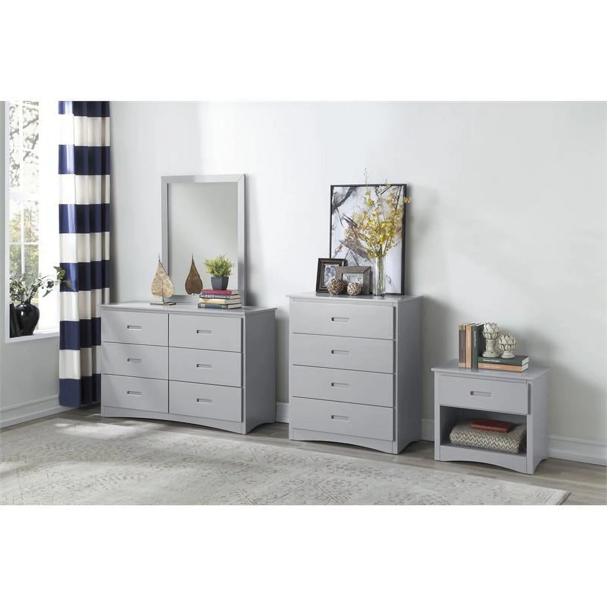 Gray 6 Drawer Wood Dresser C952
