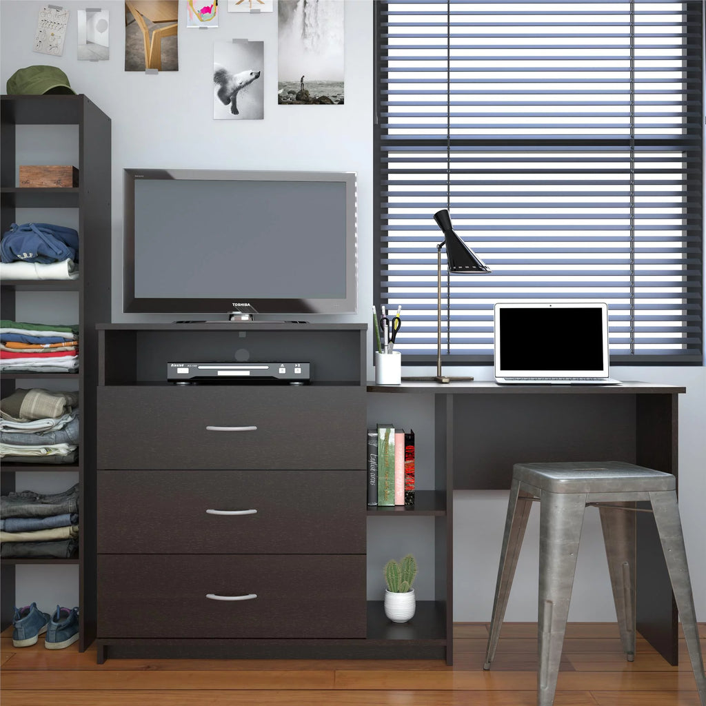 Espresso 3 in 1 Media Dresser and Desk Combo O374