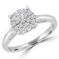 0.25 CTW Round Diamond Cluster Engagement Ring in 10K White Gold Z806
