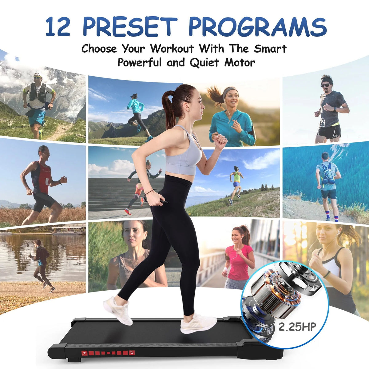 Walking Pad Treadmill 265 lbs Capacity with Remote Control K889