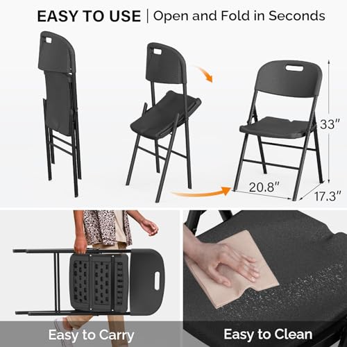 White 10 Pack HDPE Folding Chairs with Steel Frame N146