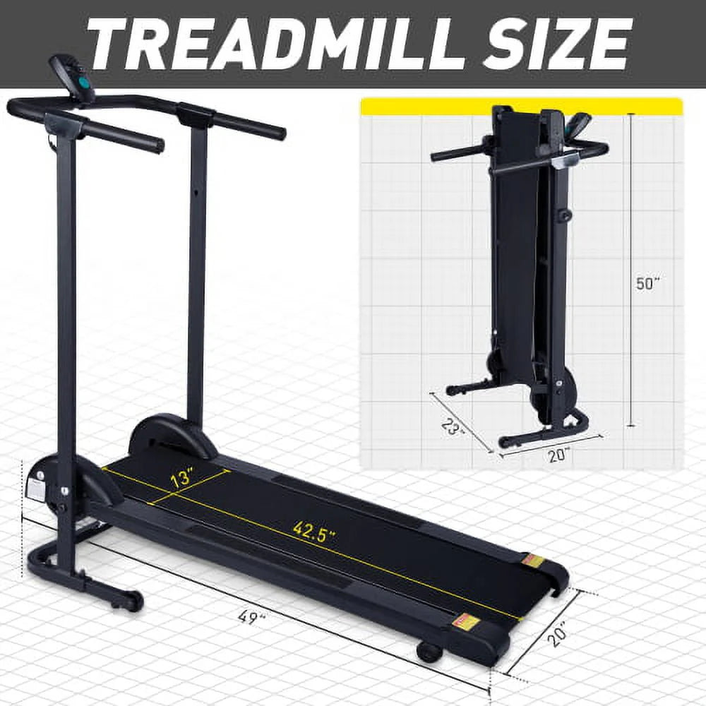 Manual Non Electric Treadmill with 10° Incline Foldable Y474947