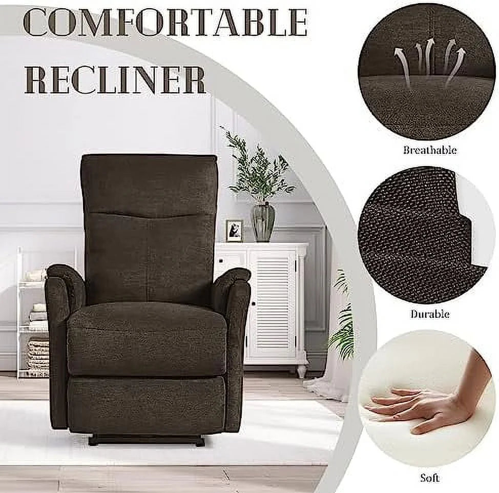 Dark Brown Fabric Power Recliner Chair with USB Port I1323