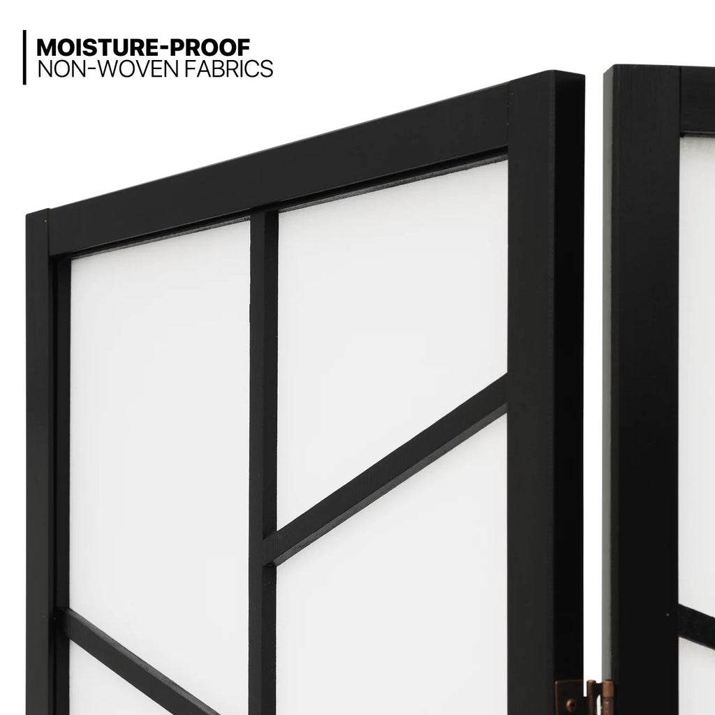 Black 3 Panel Wood Folding Room Divider X751