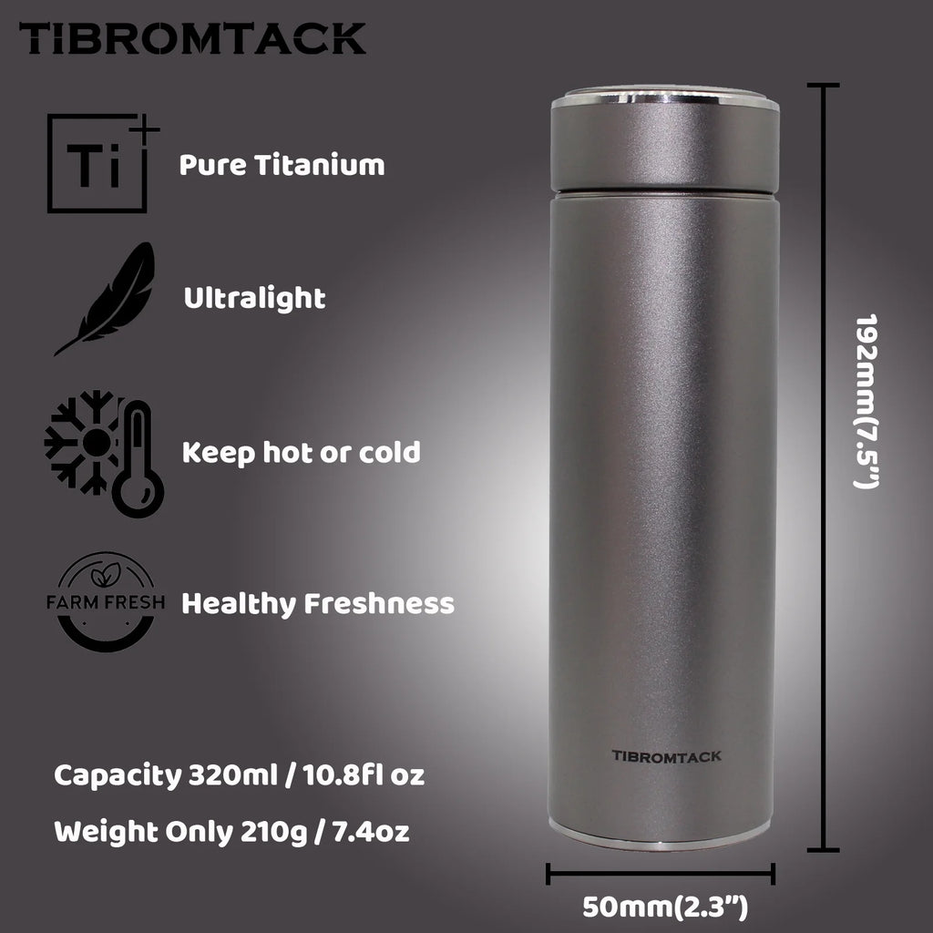 Titanium Insulated Water Bottle 320ml Double Wall Vacuum Thermos Bottle Q251