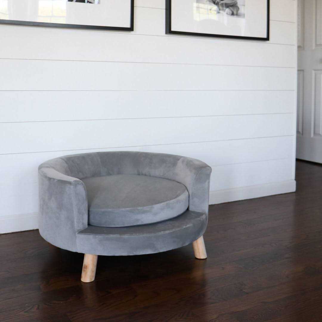 Faux-Velvet Circular Pet Bed C549