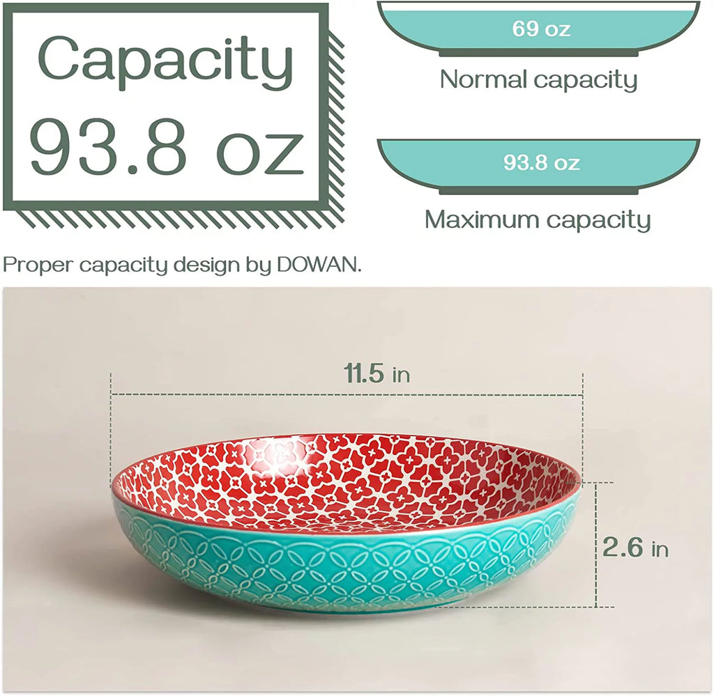 11.5" 2.9 Qt Ceramic Serving Bowls Set of 2 A47557