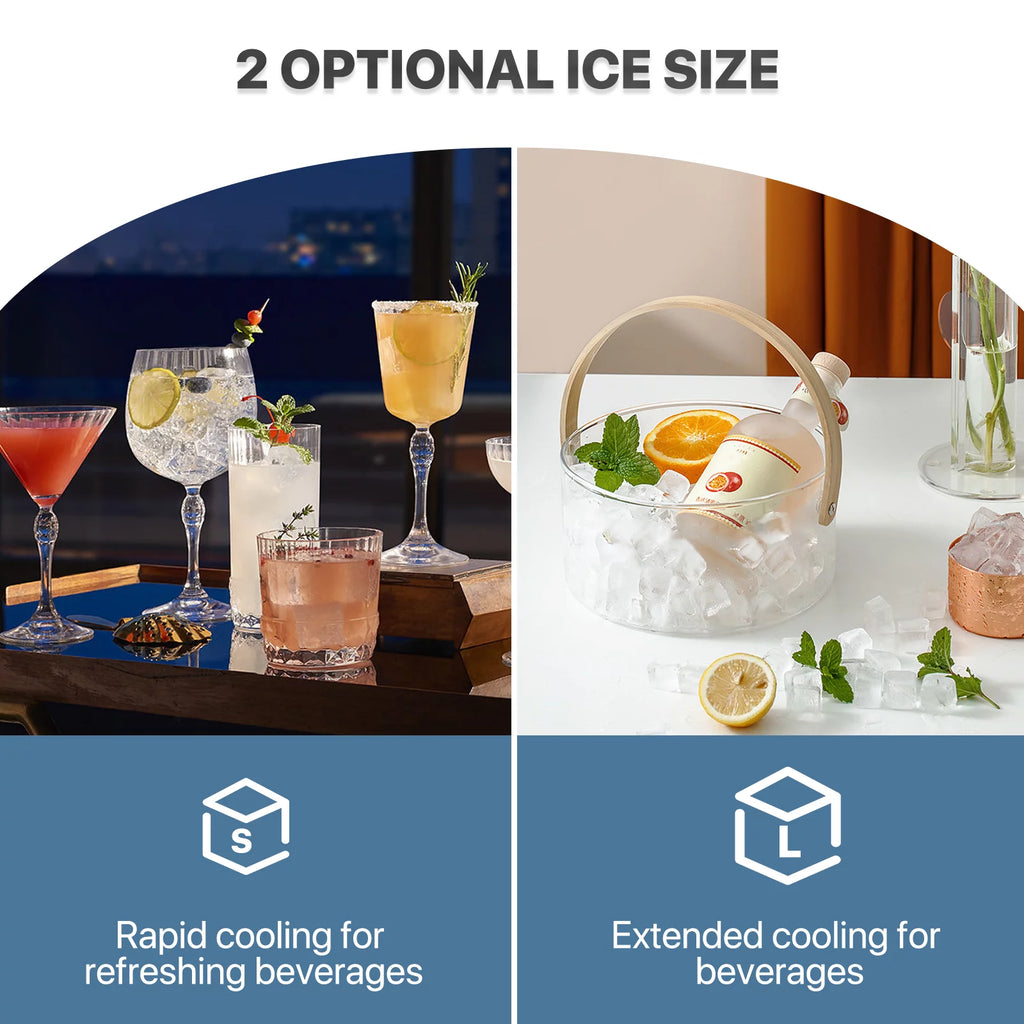 Countertop Ice Maker Machine with Basket and Scoop, Black E7350