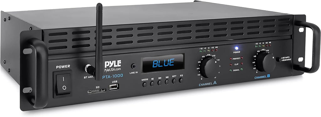 2-Channel Bluetooth Power Amplifier, 2000W Bridgeable Rack Mount Pro Audio Receiver U140