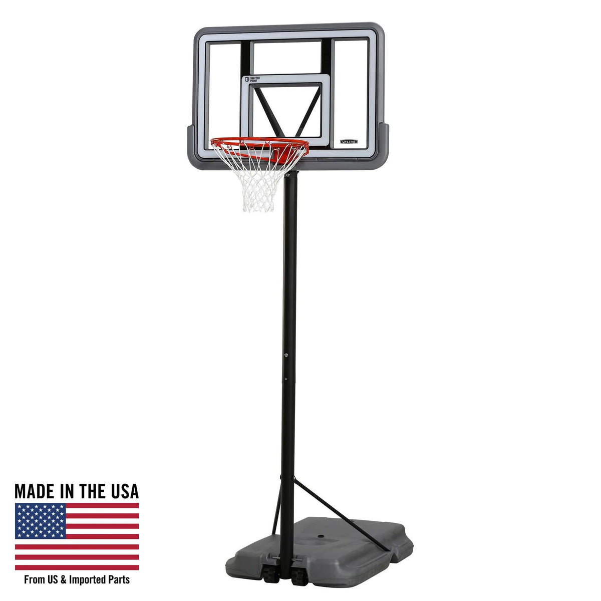Adjustable Portable Basketball Hoop 44-Inch Polycarbonate K515