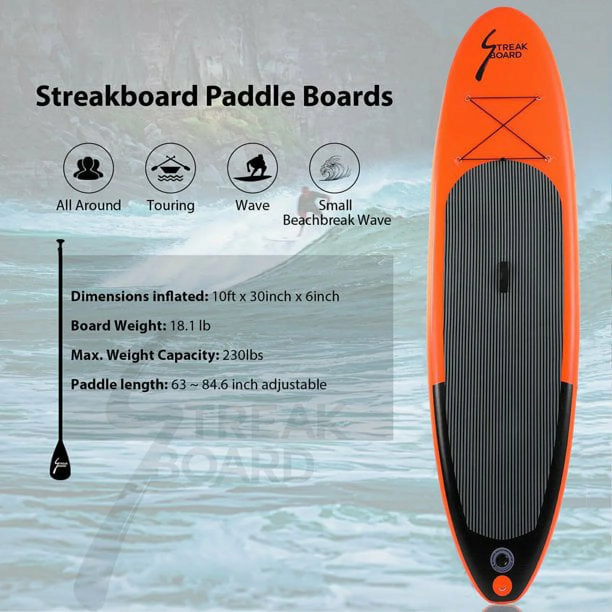 Portable 10' Inflatable Stand Up Paddle Board A6862