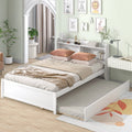 Twin Bed Frame with Trundle and Storage Bookcase A9519