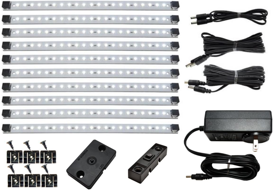 21 LED Under Cabinet Lighting Kit with Dimmer Switch and Cable Pack P75698