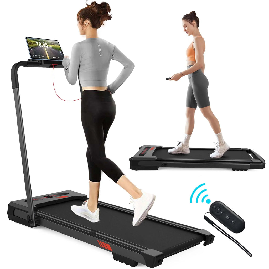 3.5 HP 2 in 1 Folding Treadmill 300lb Capacity Black B957