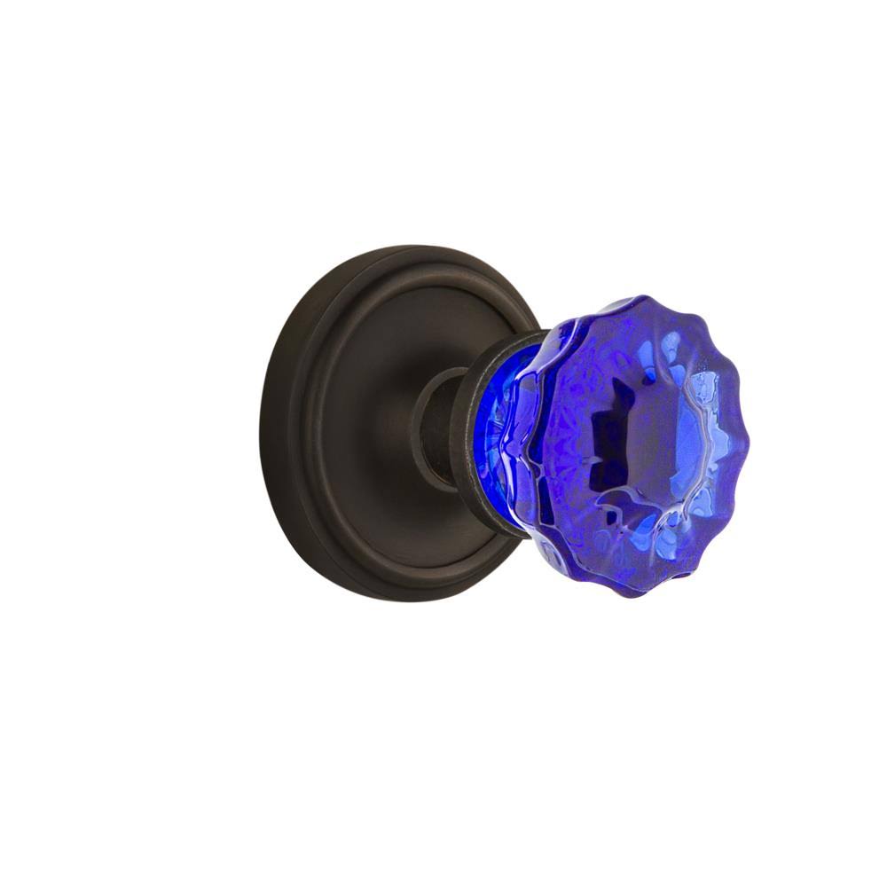 Crystal Cobalt Glass Door Knob in Oil-Rubbed Bronze C69797