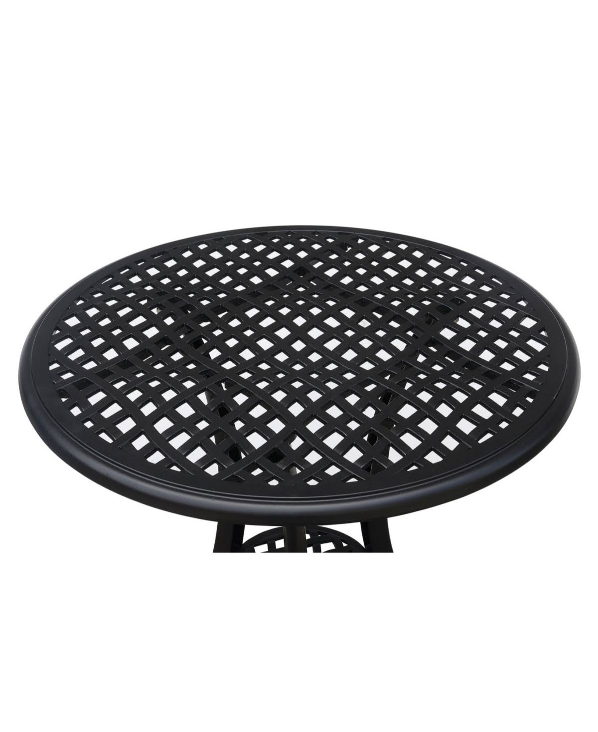 Black Table Set of 1 Table and 2 Chairs with Cabriole Legs E7203