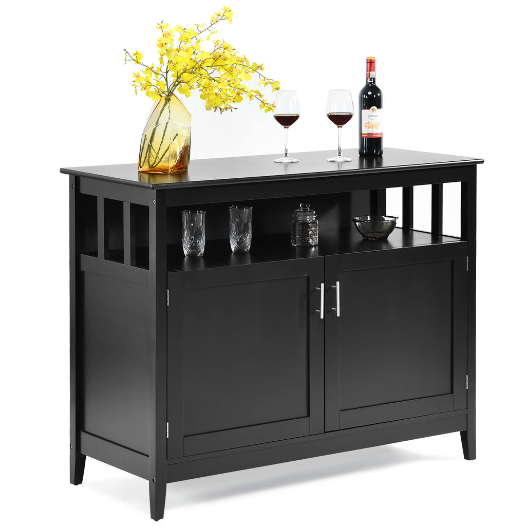 Black 2 Doors Kitchen Sideboard Cabinet N530