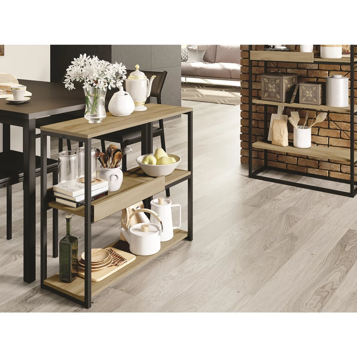 Modern Brown Engineered Wood Console Table X3890