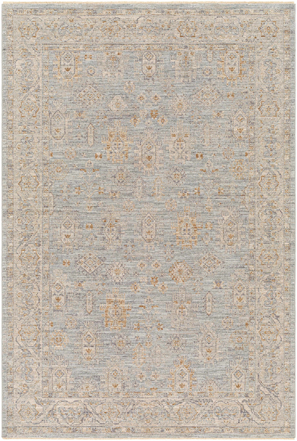 Gray Green Hallway Runner Rug T75977