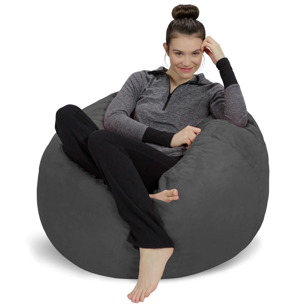 Charcoal 3 ft Memory Foam Bean Bag Chair N998