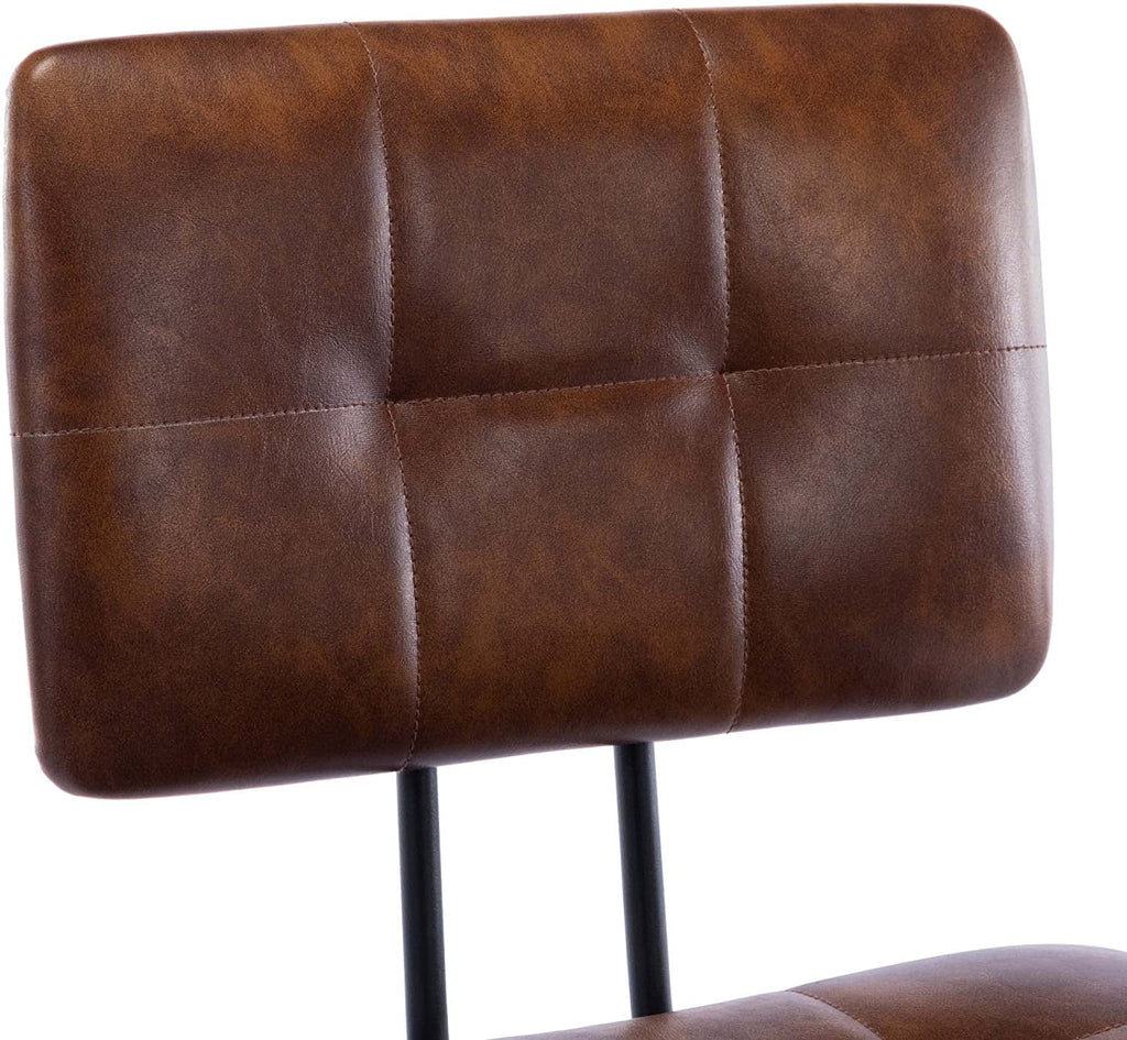 Faux Leather Upholstered Dining Chairs Set of 2 with Metal Legs B32367