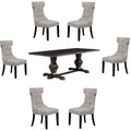 7 Piece Dark Oak Dining Table and 6 Chairs T37183