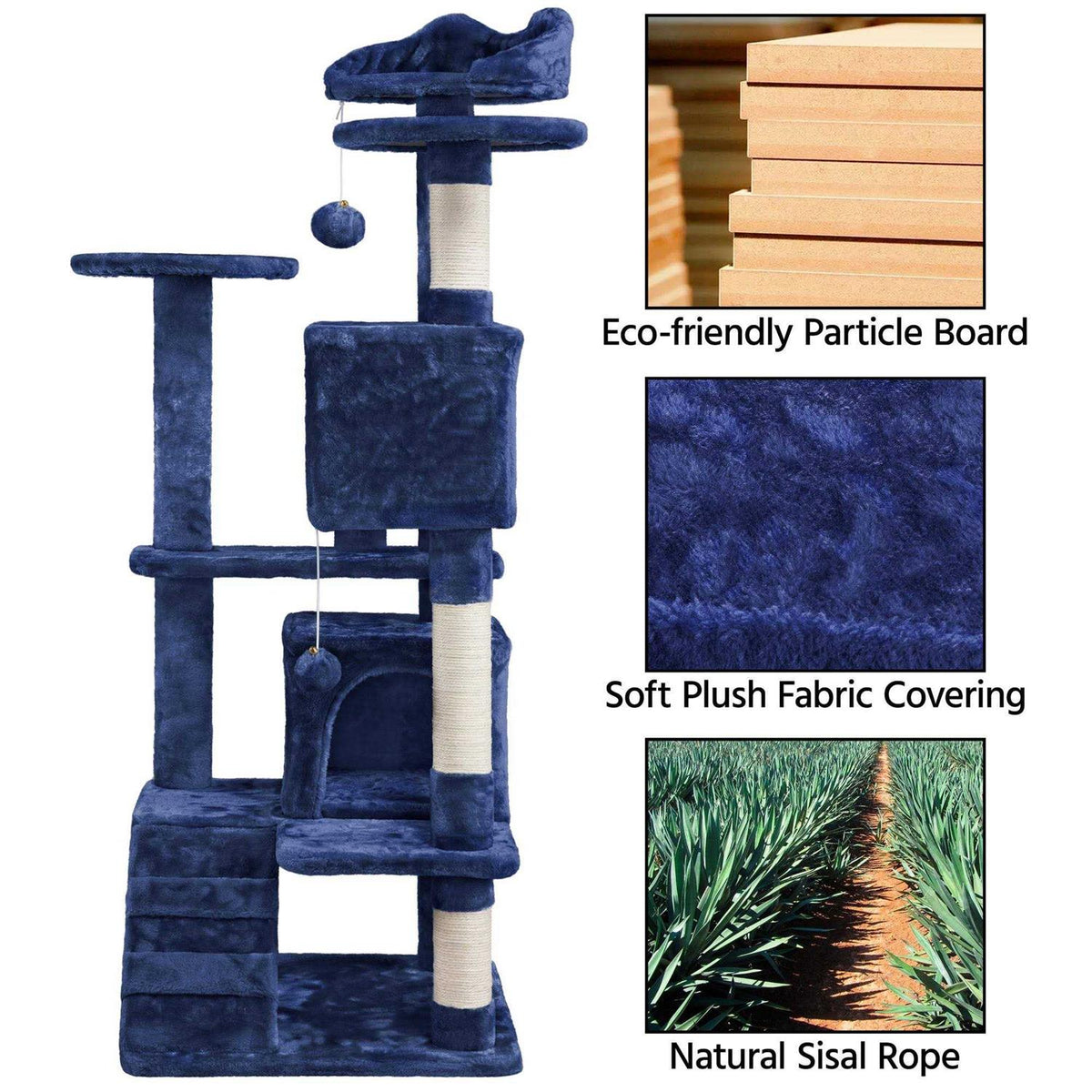 Plush Cat Tree with 2 Condos D415282