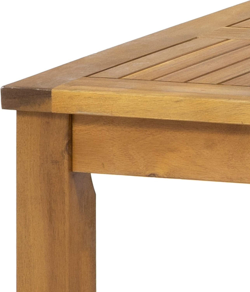 Outdoor 4 Seater Acacia Wood Chat Set with Wicker Accents, Teak Finish B3944