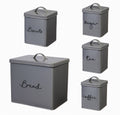 Gray Steel Kitchen Canisters, Set of 5 Y557