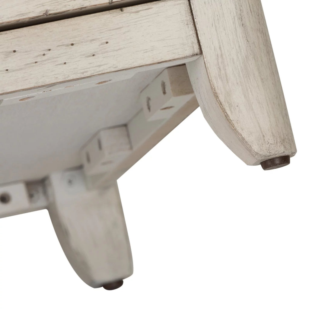 White Door Chair Side Table with Charging Station U909