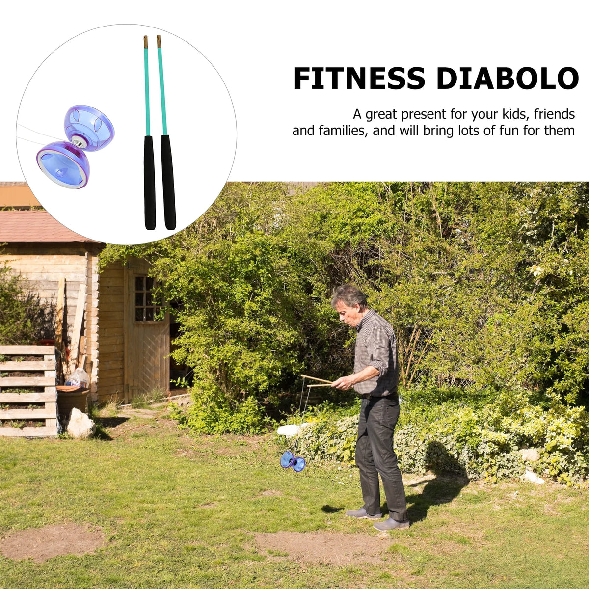 Plastic Diabolo 1 Set Chinese Yoyo Juggling Toy W657121