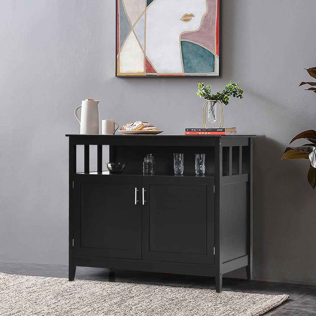 Black 2 Doors Kitchen Sideboard Cabinet N530