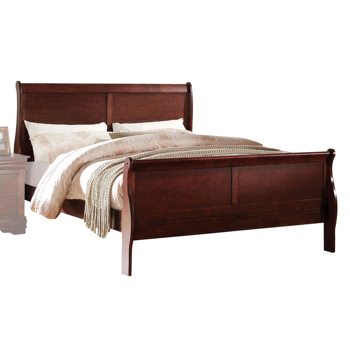 Full Size Sleigh Bed Cherry Brown K871486