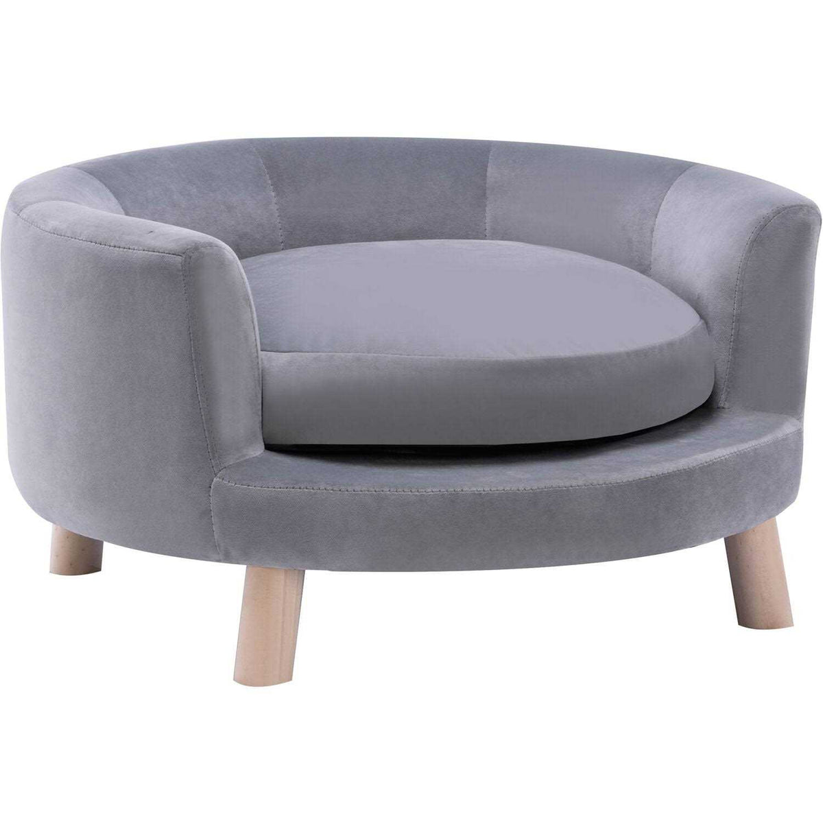 Faux-Velvet Circular Pet Bed C549