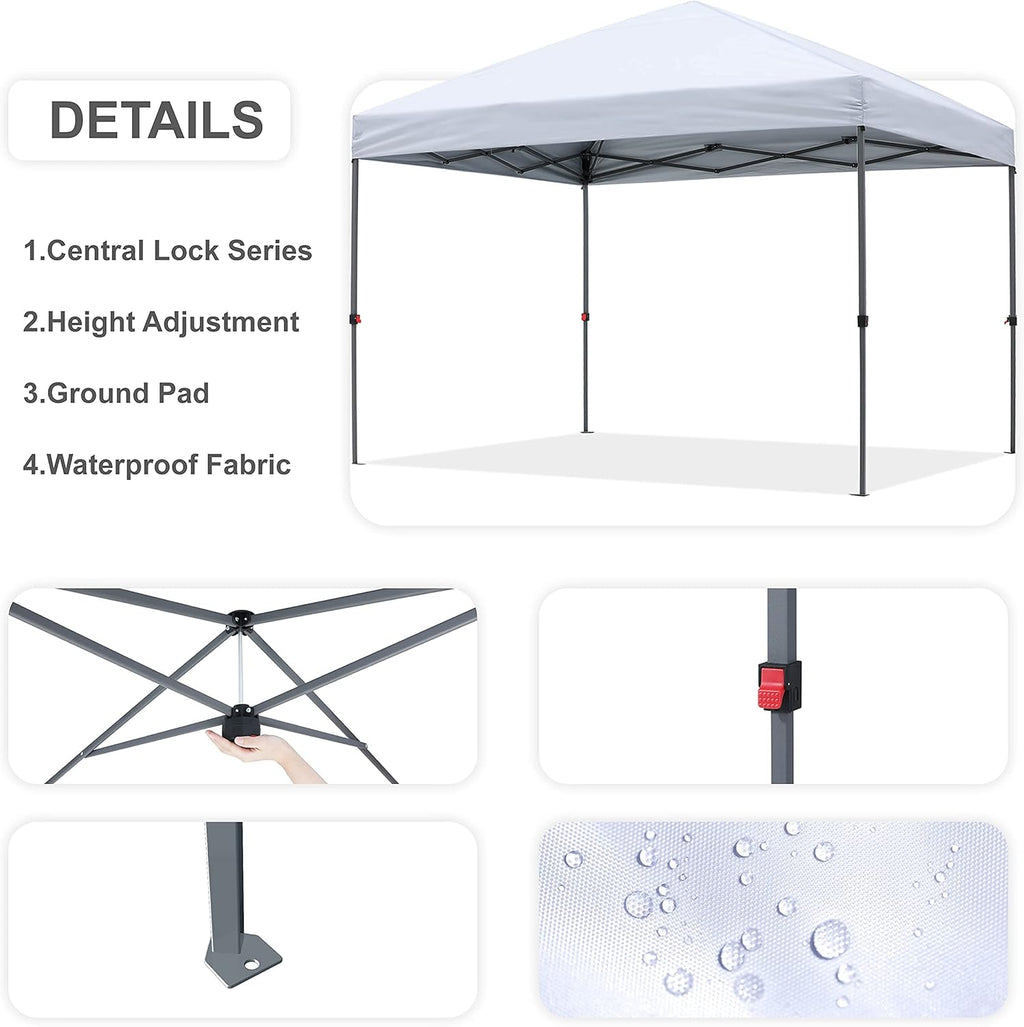 10x10FT Pop Up Canopy Tent with Carrying Bag V750
