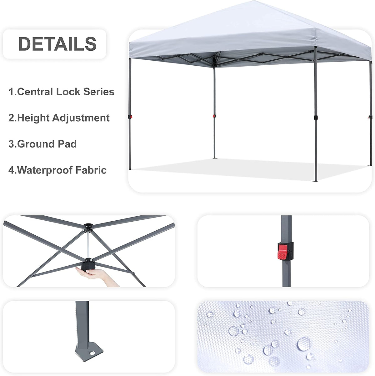 10x10FT Pop Up Canopy Tent with Carrying Bag V750