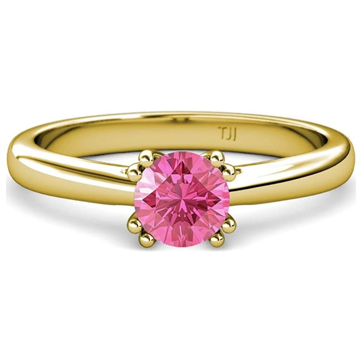 Pink Tourmaline 8 Prong Solitaire Engagement Ring 0.95 ct 14K Yellow Gold Y7143