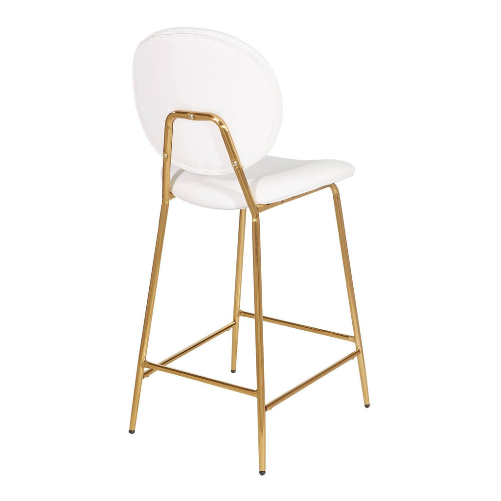 White Faux Leather Counter Stool Q249586