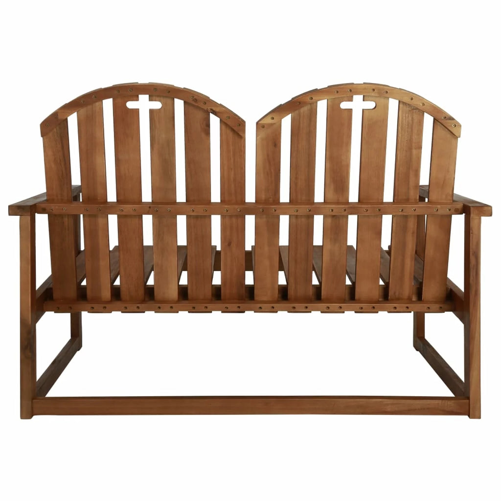 2-Seater Acacia Wood Garden Bench with Backrest and Armrest G676853