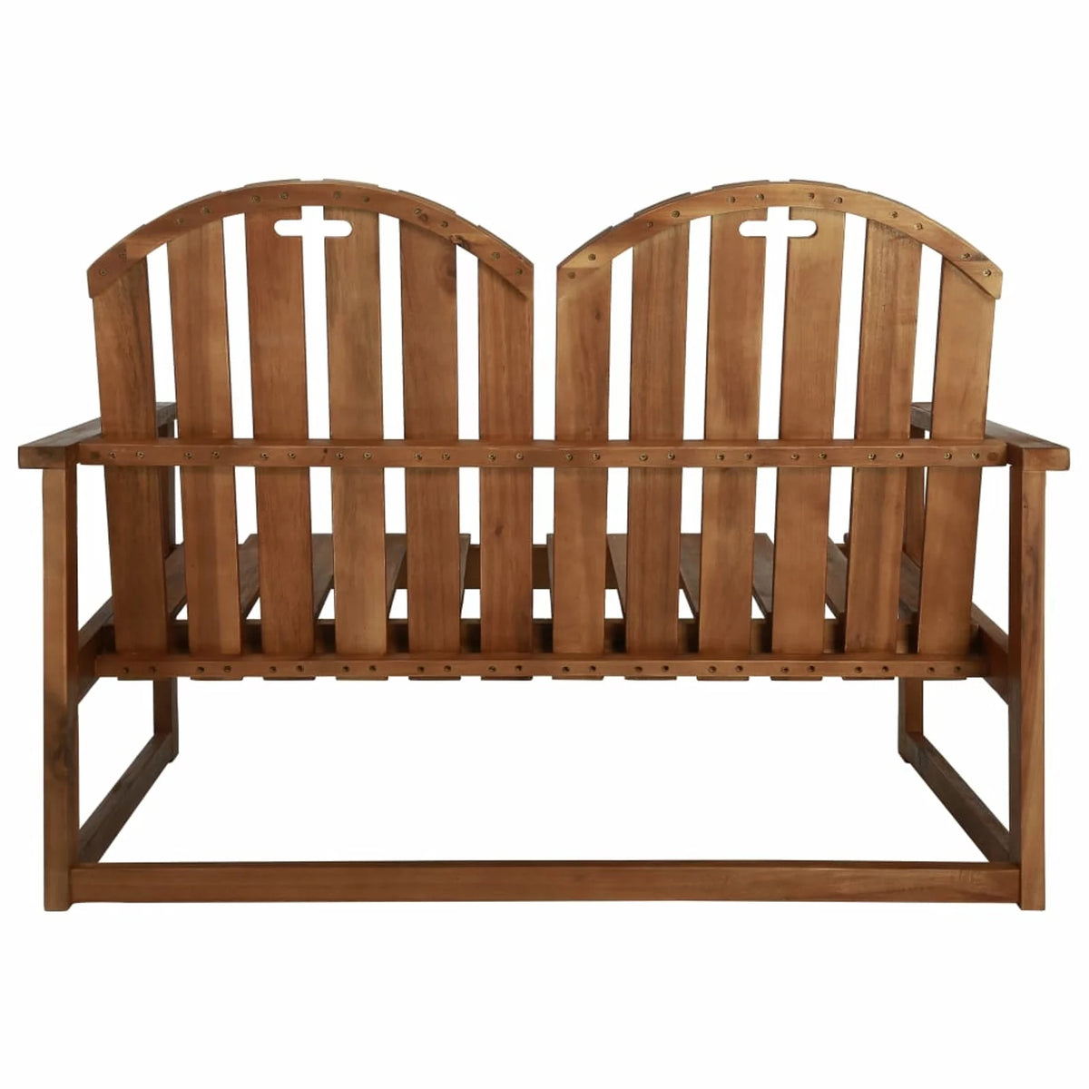 2-Seater Acacia Wood Garden Bench with Backrest and Armrest G676853