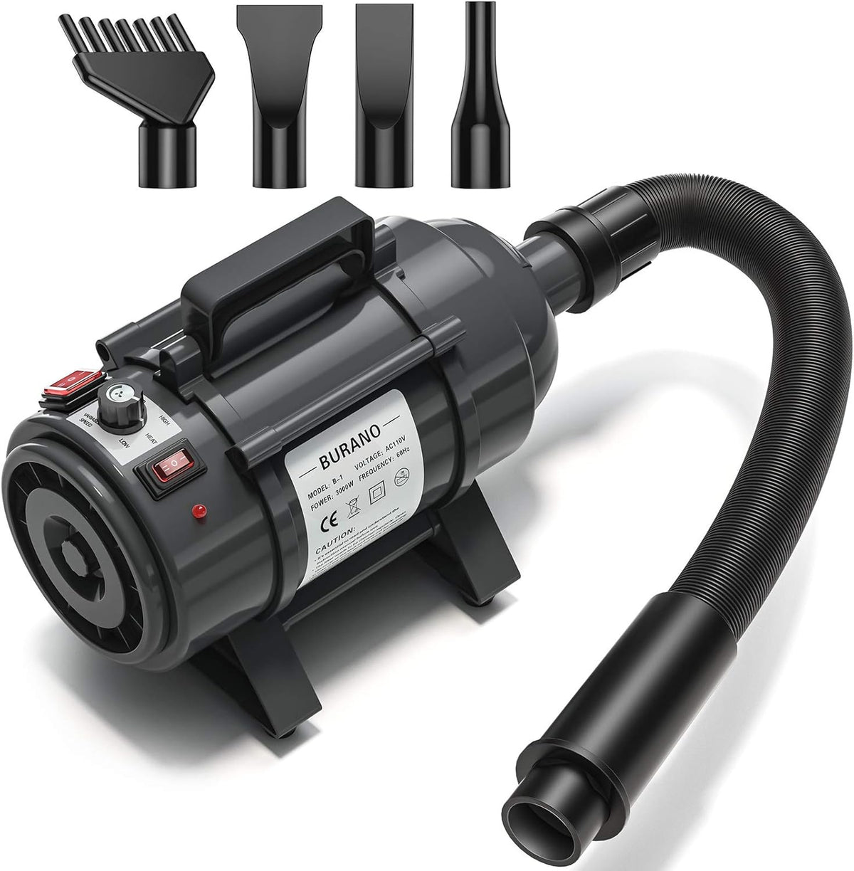 4.0HP Stepless Adjustable Speed Pet Hair Dryer with Heater H605