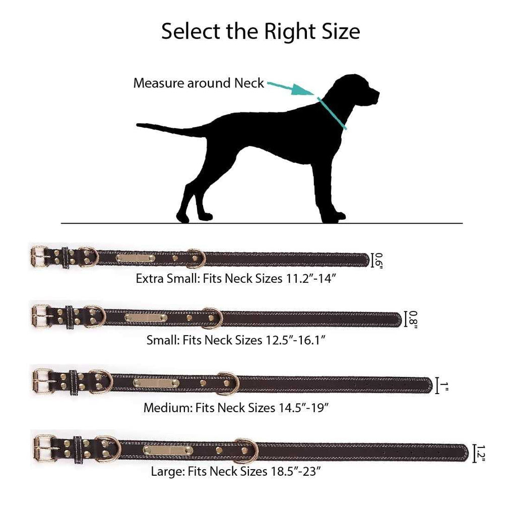 Personalized Engraved Soft Leather Dog Collar D334