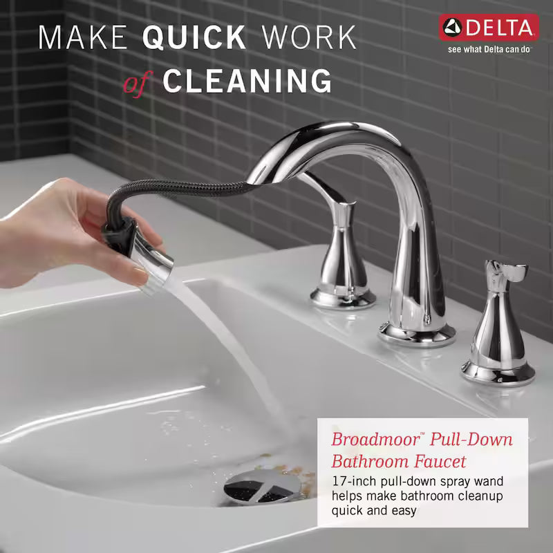 8 in. Widespread 2-Handle Bathroom Faucet with Pull-Down Spout in Chrome G536