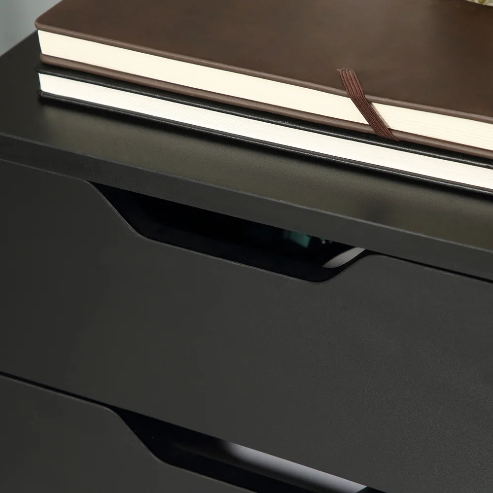 Black 3 Drawer Mobile File Cabinet K316